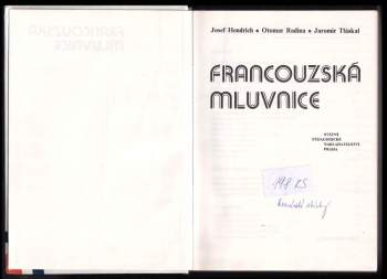 Josef Hendrich: Francouzská mluvnice