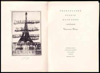 František Tichý: Francouzská poesie nové doby v překladech Viktora Dyka