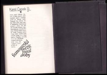 Karel Čapek: Francouzská poezie nové doby