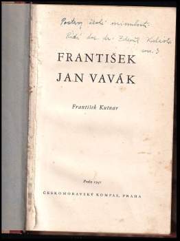 František Kutnar: František Jan Vavák