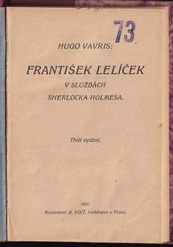 Hugo Vavrečka: František Lelíček v službách Sherlocka Holmesa