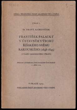 František Palacký v ústavním výboru říšského sněmu rakouského (1848-1849)