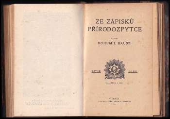Bohumil Bauše: František Šimáček + Ze zápisků přírodozpytce