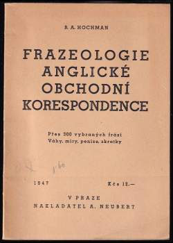Frazeologie anglické obchodní korespondence