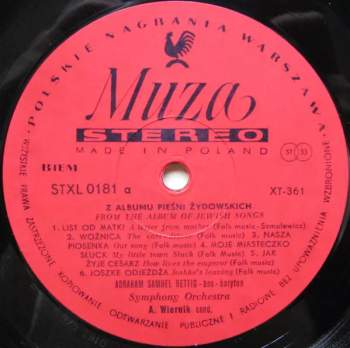 Abraham Samuel Rettig: From The Album Of Jewish Songs = Z Albumu Piesni Zydowskich = פון יידישו לידער - אלבום