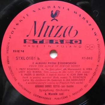 Abraham Samuel Rettig: From The Album Of Jewish Songs = Z Albumu Piesni Zydowskich = פון יידישו לידער - אלבום