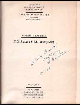 Fedor Michajlovič Dostojevskij: F.X. Šalda a F.M. Dostojevskij