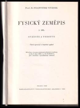 František Vitásek: Fysický zeměpis