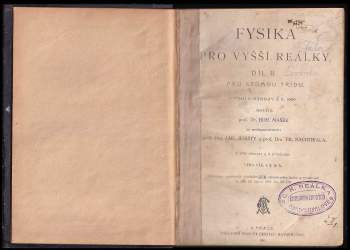 Bohumil Mašek: Fysika pro vyšší reálky