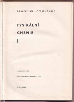Eduard Hála: Fyzikální chemie - Fysikální chemie . II