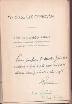 František Burian: Fysiologické operování