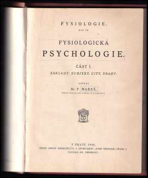 František Mareš: Fysiologie