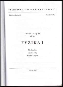 Antonín Kopal: Fyzika I