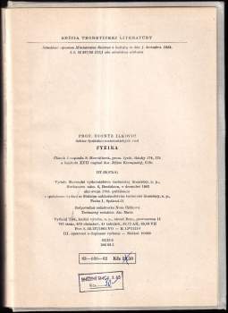 Dionýz Ilkovič: Fyzika pre študujících na vysokých školách technických