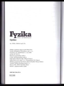 Oldřich Lepil: Optika - Fyzika pro gymnázia