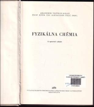 Alexander Tkáč: Fyzikálna chémia