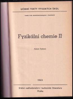 Antonín Tockstein: Fyzikální chemie