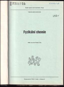 Jaroslav Šimek: Fyzikální chemie
