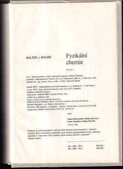 Walter John Moore: Fyzikální chemie