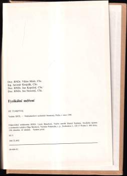 Vilém Mádr: Fyzikální měření