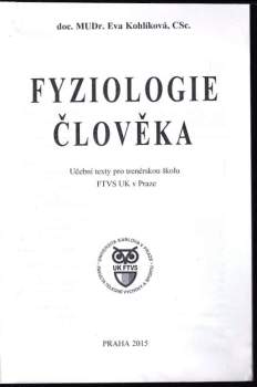 Eva Kohlíková: Fyziologie člověka