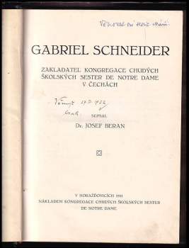 Josef Beran: Gabriel Schneider