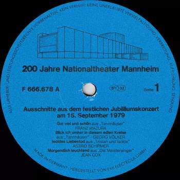 Orchester Des Nationaltheaters Mannheim: Galakonzert Der Mannheimer Oper (200 Jahre Nationaltheater Mannheim) (2xLP)