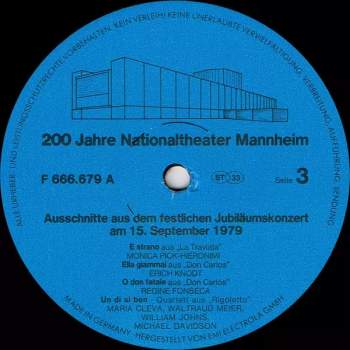 Orchester Des Nationaltheaters Mannheim: Galakonzert Der Mannheimer Oper (200 Jahre Nationaltheater Mannheim) (2xLP)