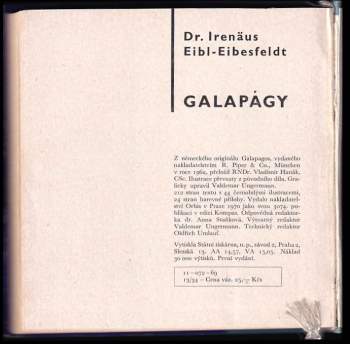 Irenäus Eibl-Eibesfeldt: Galapágy