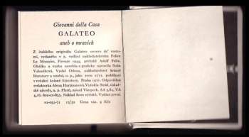 Giovanni Della Casa: Galateo aneb o mravích