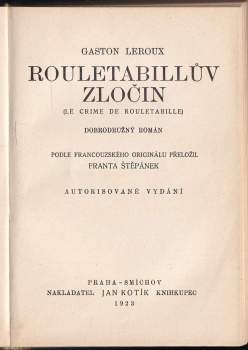 Gaston Leroux: Rouletabillův zločin