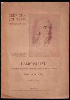 Friedrich Schiller: Gedenkblatt zur Erinnerung an die deutsch-böhmische Schillerfeier am 13. Mai 1905 dem arbeitenden Volke