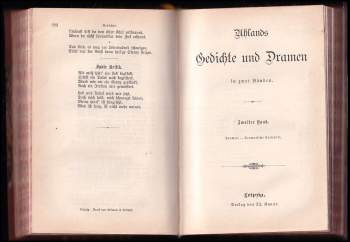 Ludwig Uhland: Gedichte und Dramen - Erster und Zweiter Band
