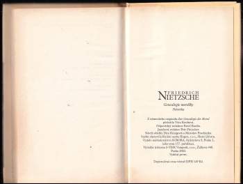 Friedrich Nietzsche: Genealogie morálky