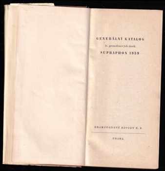 Generální katalog čs. gramofonových desek Supraphon 1959