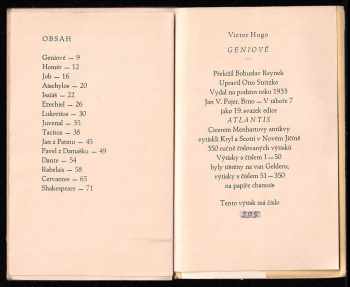Victor Hugo: Geniové
