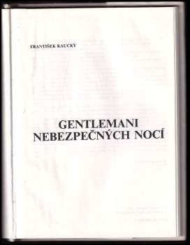 František Kaucký: Gentlemani nebezpečných nocí