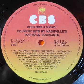 Various: Gentlemen's Choice! Country Hits By Nashville's Top Male Vocalists