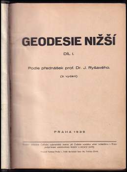 Josef Ryšavý: Geodesie nižší