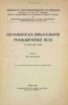 Geografická bibliografie Podkarpatské Rusi za rok 1923-1926