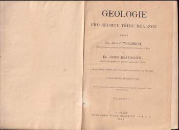 Josef Kratochvíl: Geologie pro sedmou třídu reálnou