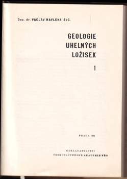 Václav Havlena: Geologie uhelných ložisek1+2
