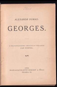 Alexandre Dumas: Georges