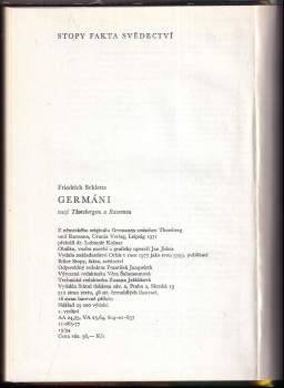 Friedrich Schlette: Germáni