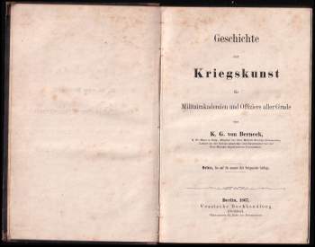 Karl Gustav von Berneck: Geschichte der Kriegskunst