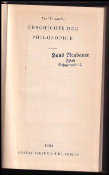Karl Vorländer: Geschichte der Philosophie