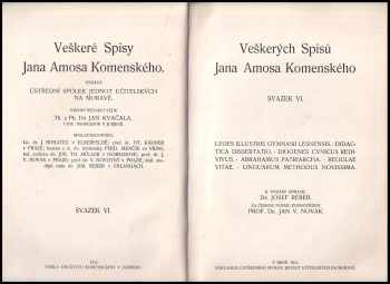 Jan Amos Komenský: Veškeré spisy Jana Amosa Komenského. Svazek 6, Leges illustris gymnasii lesnensis ; Didactica dissertatio ; Diogenes cynicus redivivus ; Abrahamus patriarcha ; Regulae vitae ; Linguarum methodus novissima