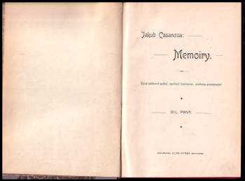 Giacomo Casanova: Memoiry