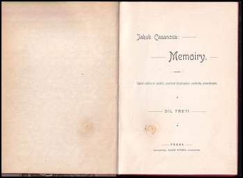 Giacomo Casanova: Memoiry