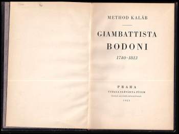 Method Kaláb: Giambattista Bodoni 1740-1813